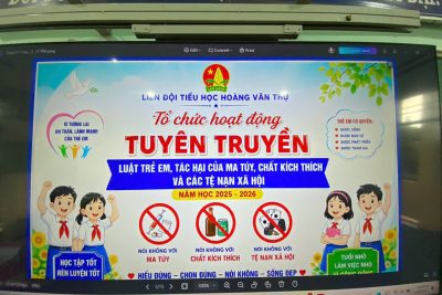 Buổi tuyên truyền thiết thực về Luật Trẻ em, phòng chống ma túy, chất kích thích và các tệ nạn xã hội cho đội viên, nhi đồng.